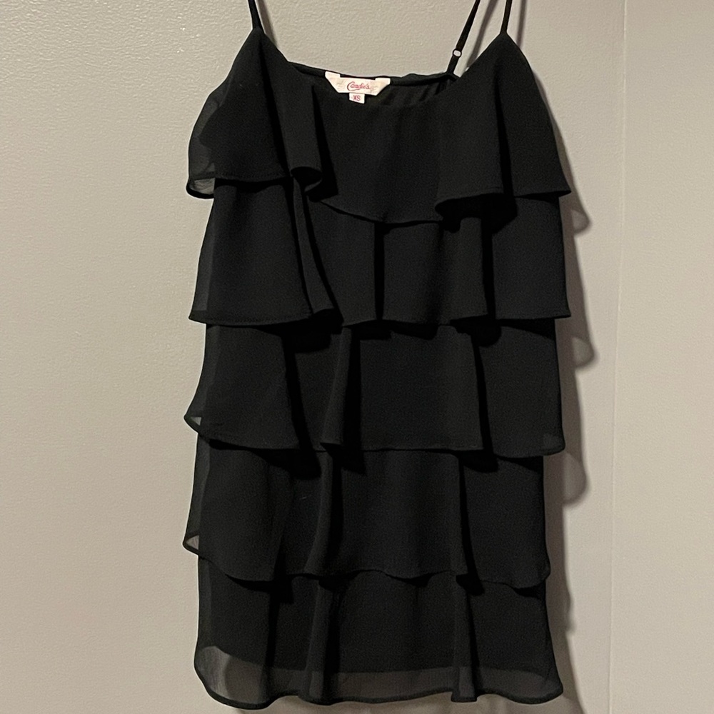 Candies Black Ruffle Tank
